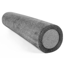 CanDo 2-Layer Round Foam Roller - 6" x 30" - Black - Extra-Firm