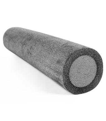CanDo 2-Layer Round Foam Roller - 6" x 30" - Black - Extra-Firm