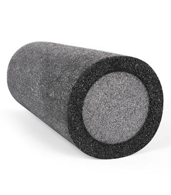 CanDo 2-Layer Round Foam Roller - 6" x 15" - Black - Extra-Firm