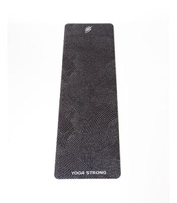 Yoga Strong, Yoga Mat 72" x 24", Black Polka Dot
