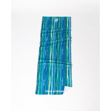 Yoga Strong, Anti Slip Towel, Green/Blue Stripe