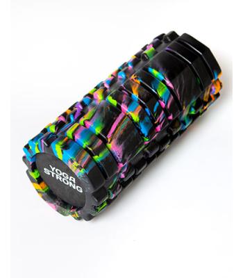 Yoga Strong, Medium Density Ridged Foam Roller, Black Tie Dye