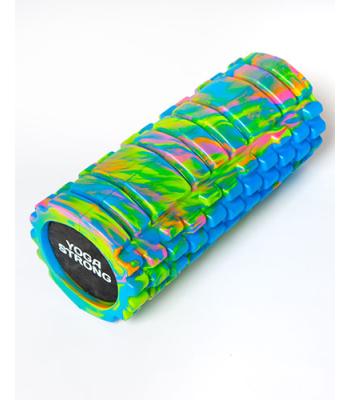 Yoga Strong, Medium Density Ridged Foam Roller, Blue Tie Dye