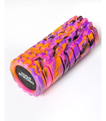 Yoga Strong, Medium Density Ridged Foam Roller, Pink Tie Dye
