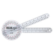 Baseline Plastic Goniometer - 360 Degree Head - 12 inch Arms, 25-pack