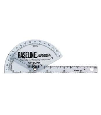 Baseline Plastic Goniometer - Finger - HiRes Flexion to Hyper-Extension, 25-pack