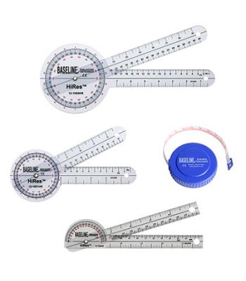 Baseline Hi-Res Measuring Set (1 ea: 8", 12" 360 goniometer, 6" pocket goniometer, 60" tape)