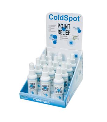 Point Relief ColdSpot Lotion - Retail Display with 12 x 3 oz Spray Bottle