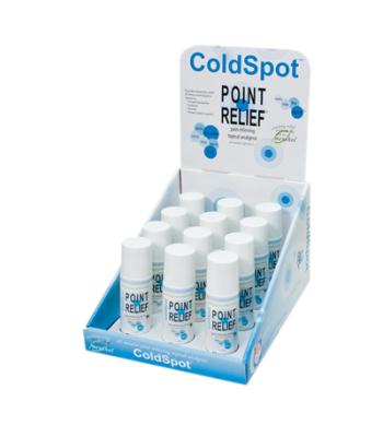 Point Relief ColdSpot Lotion - Retail Display with 12 x 3 oz Roll-on Applicator