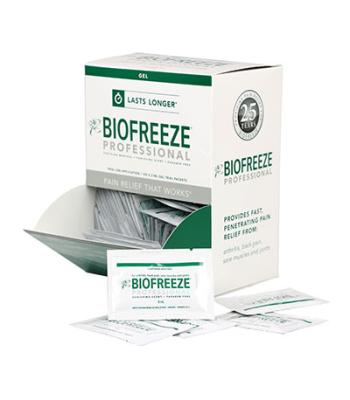 Biofreeze Professional Green Gel, 3 gm gravity feed dispenser, box of 100