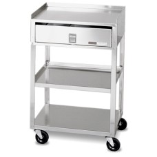 Mobile Stand - Stainless Steel - 2-shelf with drawer