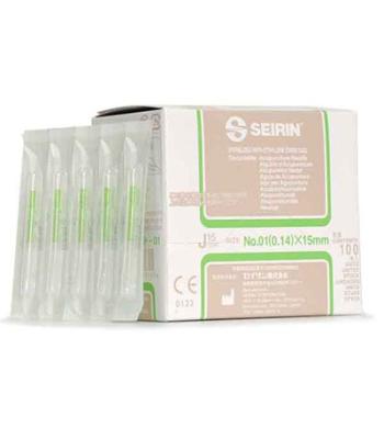 SEIRIN J-15 Acupuncture Needles, 0.12 x 15 mm, Box of 100 Needles