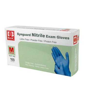 Nitrile Exam Gloves, Latex-Free, Blue, Medium, Each (100 pieces per box)