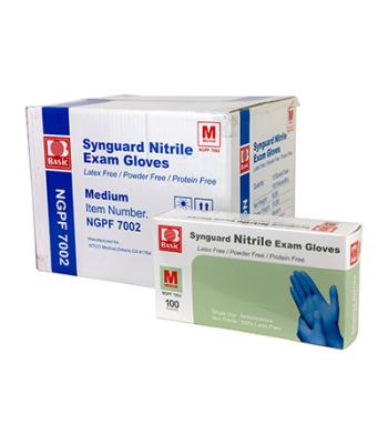Nitrile Exam Gloves, Latex-Free, Blue, Medium, Case of 10 (100 pieces per box, 1000 pieces total)