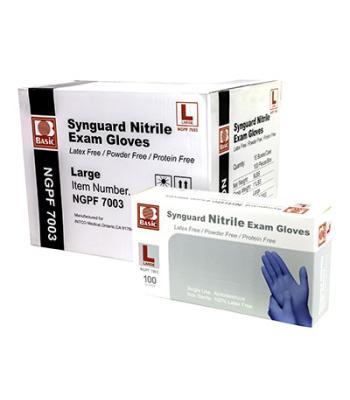Nitrile Exam Gloves, Latex-Free, Blue, Large, Case of 10 (100 pieces per box, 1000 pieces total)