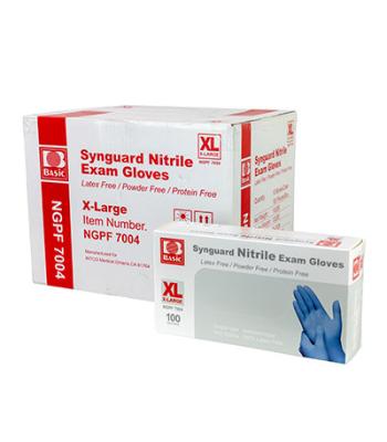 Nitrile Exam Gloves, Latex-Free, Blue, X-Large, Case of 10 (100 pieces per box, 1000 pieces total)