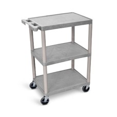 Plastic Utility Cart, 3 Shelves, Grey