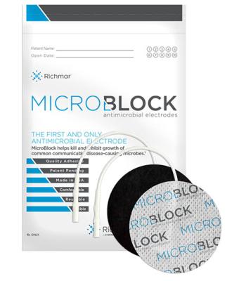 Micro Block Antimicrobial Electrodes, 2" Round White Cloth (10 packs of 4)