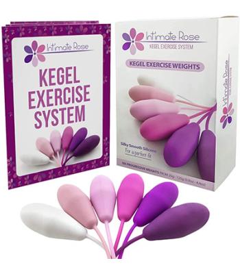 Intimate Rose, Kegel Exercise Weights Training Kit, Set of 6 Premium Silicone Kegel Balls