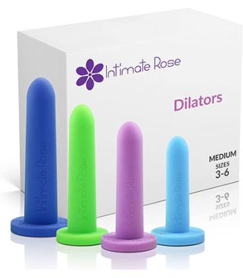 Intimate Rose, Silicone Dilators for Women and Men, Medium (Sizes 3-6), Pack of 4