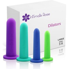 Intimate Rose, Silicone Dilators for Women and Men, Large (Sizes 5-8), Pack of 4