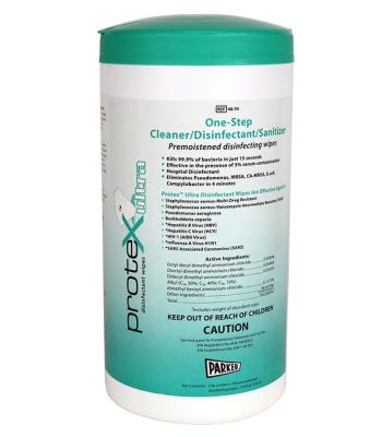 Protex Ultra, Disinfectant Wipes, 7" x 9.5", Canister of 75, Case of 8