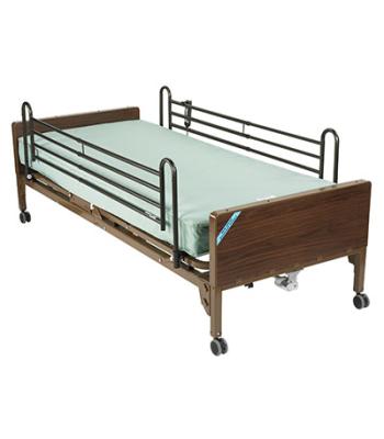 Drive, Delta Ultra Light Semi Electric Hospital Bed with Full Rails and Innerspring Mattress
