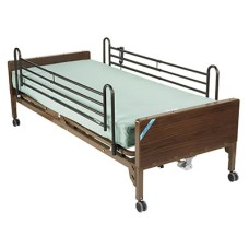 Drive, Delta Ultra Light Semi Electric Hospital Bed with Full Rails and Therapeutic Support Mattress