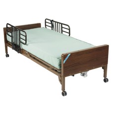 Drive, Delta Ultra Light Semi Electric Hospital Bed with Half Rails and Therapeutic Support Mattress
