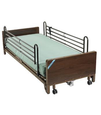 Drive, Delta Ultra Light Full Electric Low Hospital Bed with Full Rails and Innerspring Mattress