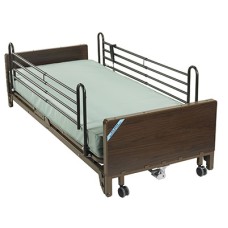 Drive, Delta Ultra Light Full Electric Low Hospital Bed with Full Rails and Foam Mattress