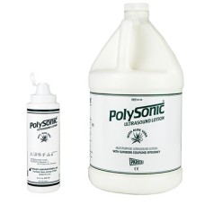 Polysonic ultrasound lotion with aloe vera, 1 gallon with refillable dispenser bottle (Dispenser pump not included) - 4 units