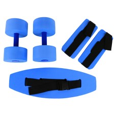 CanDo deluxe aquatic exercise kit, (jogger belt, ankle cuffs, hand bars), small, blue