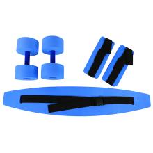 CanDo deluxe aquatic exercise kit, (jogger belt, ankle cuffs, hand bars), large, blue