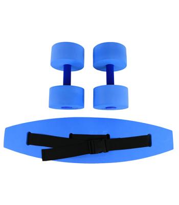 CanDo aquatic exercise kit, (jogger belt, hand bars) medium, blue