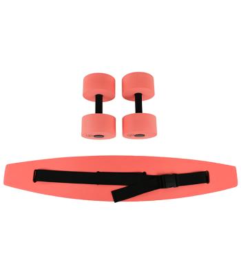 CanDo aquatic exercise kit, (jogger belt, hand bars) large, red
