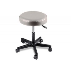 Pneumatic mobile stool, no back, 18" - 22" H, gray upholstery