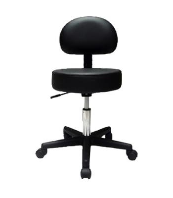 CanDo Pneumatic Stool with Back, Black