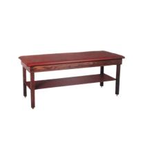 wooden treatment table - H-brace, shelf, upholstered, 72" L x 30" W x 30" H