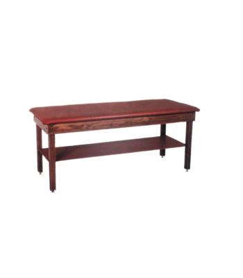 wooden treatment table - H-brace, shelf, upholstered, 72" L x 30" W x 30" H