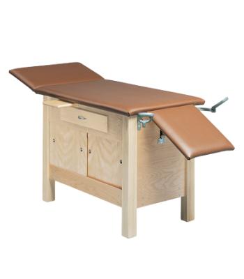 wooden exam table - enclosures, upholstered, 72" L x 24" W x 30" H, 3-section