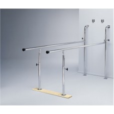 Parallel Bars, wall-mounted, wood base, folding, height adjustable, 7' L x 22.5" W x 28" - 42" H