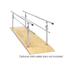 Parallel Bars, wood platform, height adjustable, 10' L x 30" W x 26" - 44" H