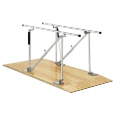 Parallel Bars, wood platform mounted, height adjustable, 12' L x 22.5" W x 31" - 41" H