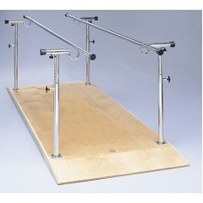 Parallel Bars, wood platform mounted, height and width adjustable, 10' L x 19" - 26" W x 26" - 44" H