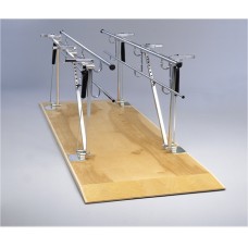 Parallel Bars, wood platform mounted, height and width adjustable, 7' L x 17.5" - 25.5" W x 31" - 41" H