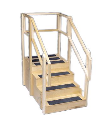 Training stairs, straight, 4 steps with platform, 55" L x 30" W x 54" H