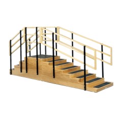 Training stairs, convertible, 4 and 8 steps with platform, 36" x 36" platform