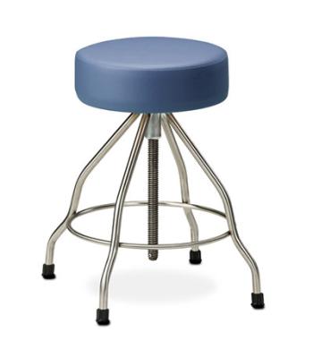 Clinton, Upholstered Top Stainless Steel Stool, Rubber Feet