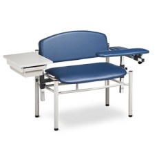 Clinton, SC Series Phlebotomy Chair, Extra-Wide, Padded Flip Arms, Drawer